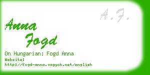 anna fogd business card